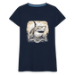 Cooler Retro Hai - Frauen Premium T-Shirts - Navy