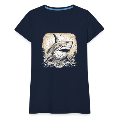 Cooler Retro Hai - Frauen Premium T-Shirts - by Artful Alchemist