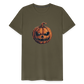 Gruseliger Horror Kürbis -Happy Halloween - Männer Premium T-Shirt - Khaki