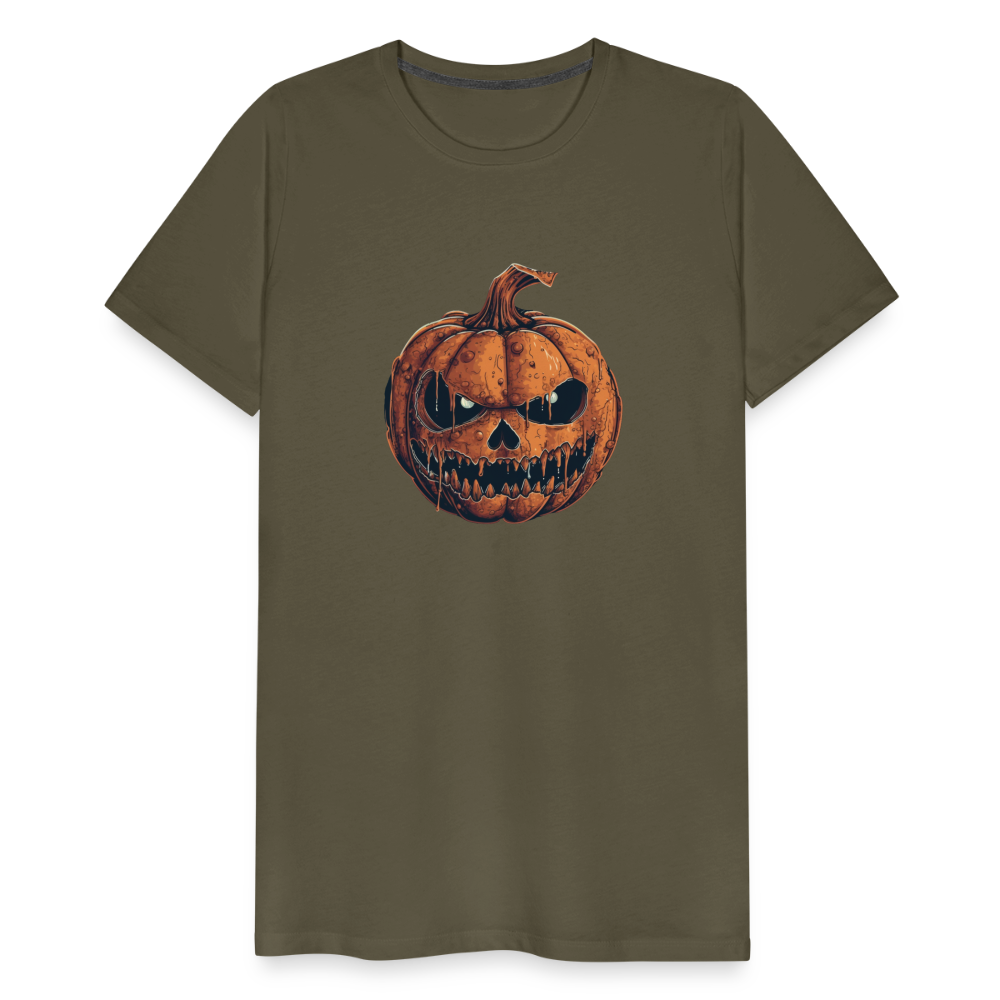 Gruseliger Horror Kürbis -Happy Halloween - Männer Premium T-Shirt - Khaki