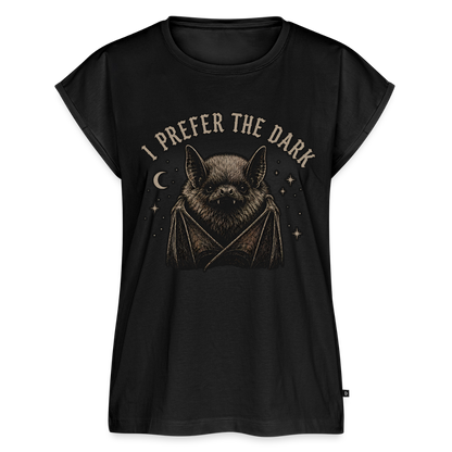 I Prefer The Dark - Frauen T-Shirt mit gerollten Ärmeln - by Artful Alchemist