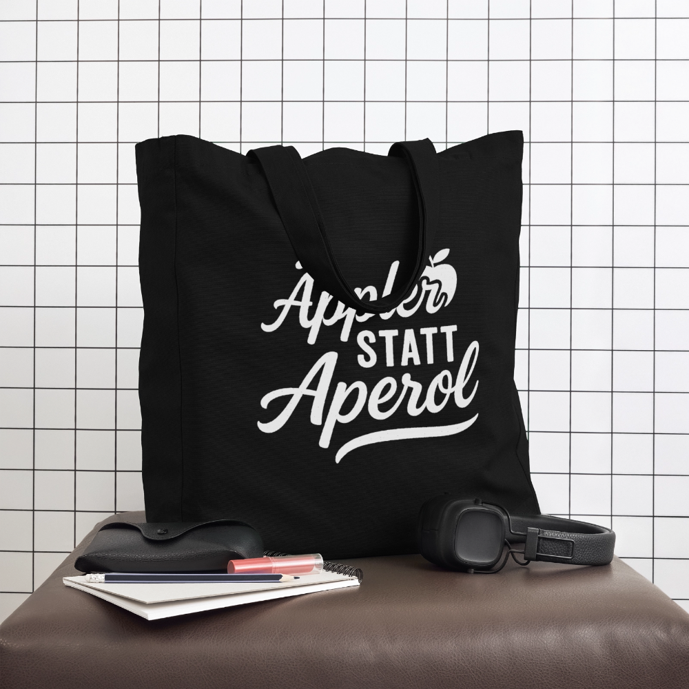 Äppler statt Aperol - Midweight recycelter Stoffbeutel von Stanley/Stella - Schwarz