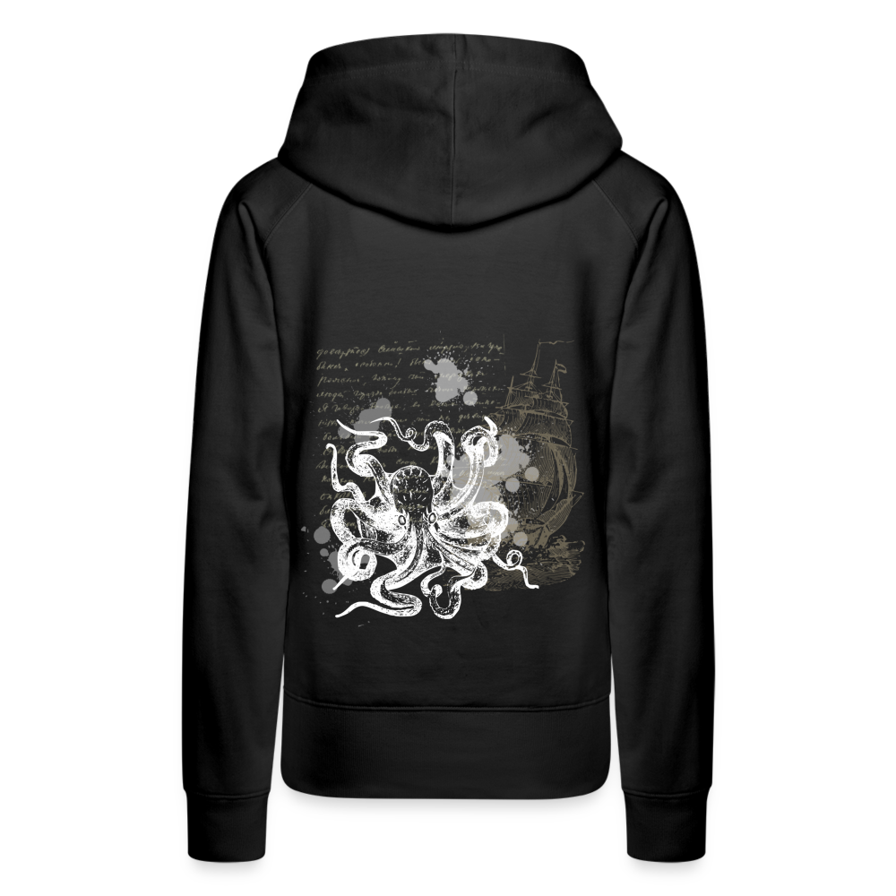 Vintage Steampunk Oktopus Motiv - Frauen Premium Hoodie - Schwarz