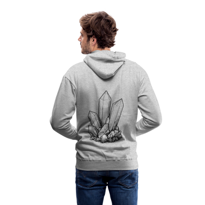 Berbau, Schlägel und Eisen, Bergkristall auf dem Rücken - Männer Premium Hoodie - by Artful Alchemist