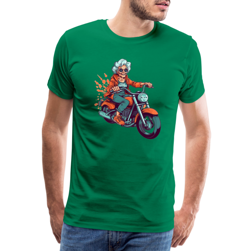 Coole alte Biker Oma - Motorrad Omi  - Männer T-Shirt - Kelly Green