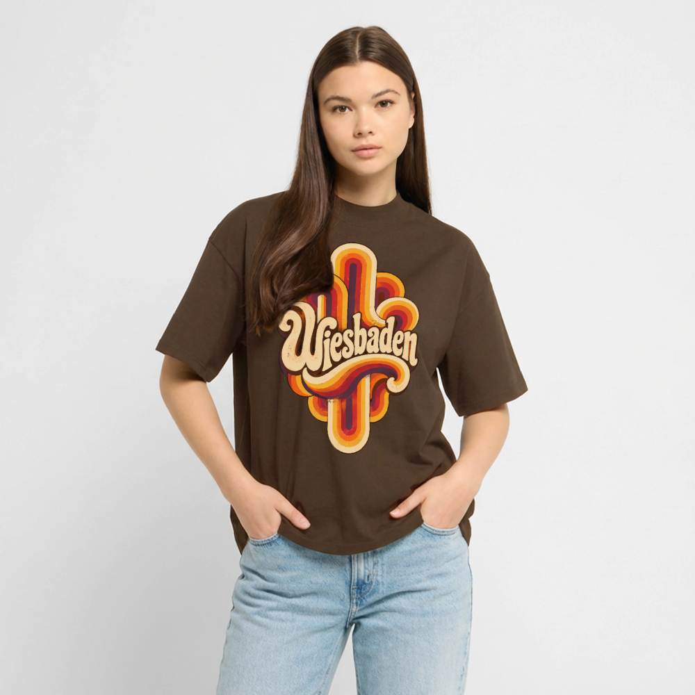 Wiesbaden Retro – Oversized Unisex Bio T-Shirt - Dunkelbraun
