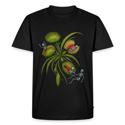 Flora Mortis - Venusfliegenfalle mit Skeletten - Klassisches Frauen-T-Shirt mit V-Ausschnitt - Schwarz