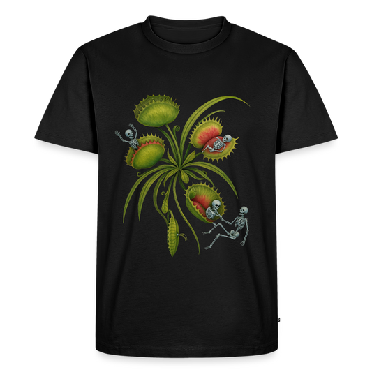 Flora Mortis - Venusfliegenfalle mit Skeletten - Klassisches Frauen-T-Shirt mit V-Ausschnitt - Schwarz