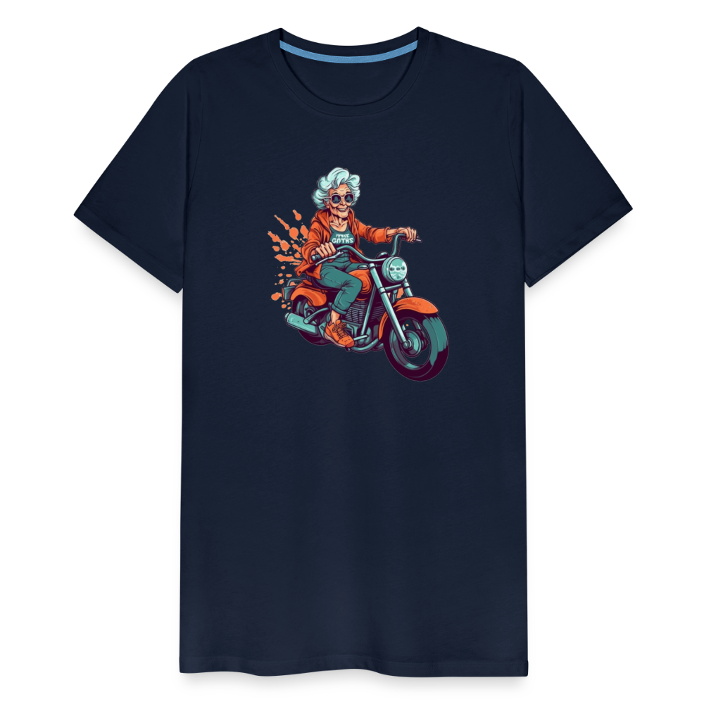 Coole alte Biker Oma - Motorrad Omi  - Männer T-Shirt - Navy