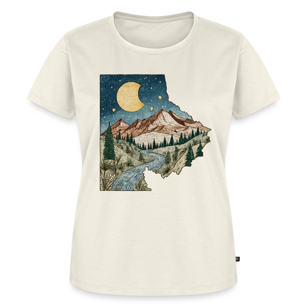 Nightfall Peaks – Vintage Mountain - Frauen Premium Bio T-Shirt - by Artful Alchemist