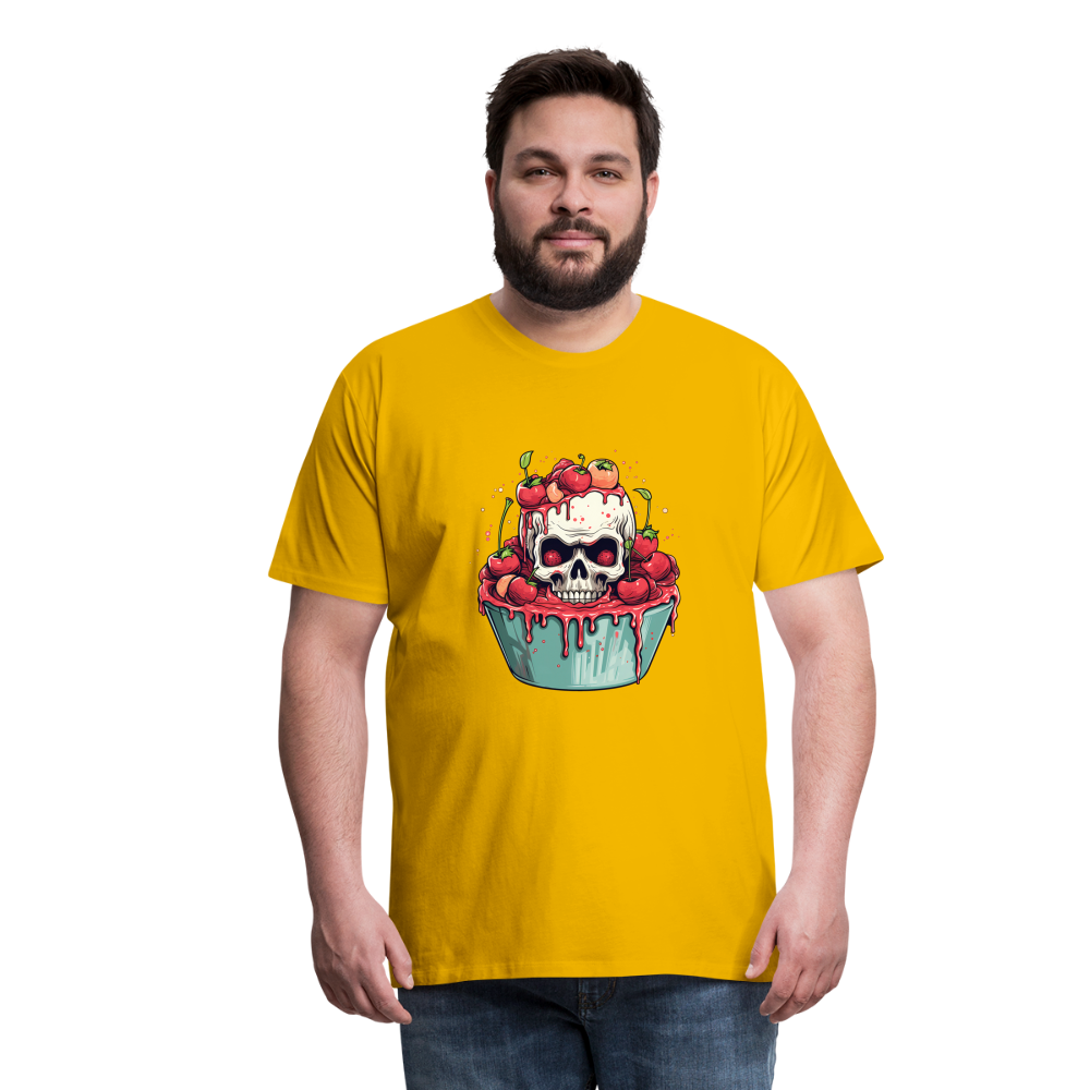 Gruseliges Horror Kirschtörtchen - Happy Halloween - Männer Premium T-Shirt - Sonnengelb