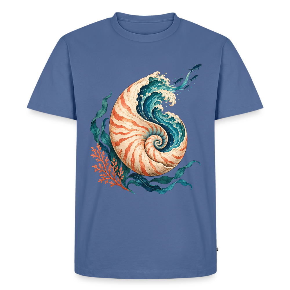 Nautilus Wave – Männer Premium T-Shirt - Taubenblau