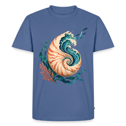 Nautilus Wave – Männer Premium T-Shirt - Taubenblau