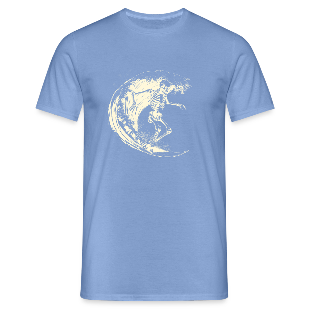 Cooles Surfer Skelett - Männer T-Shirt - carolina blue