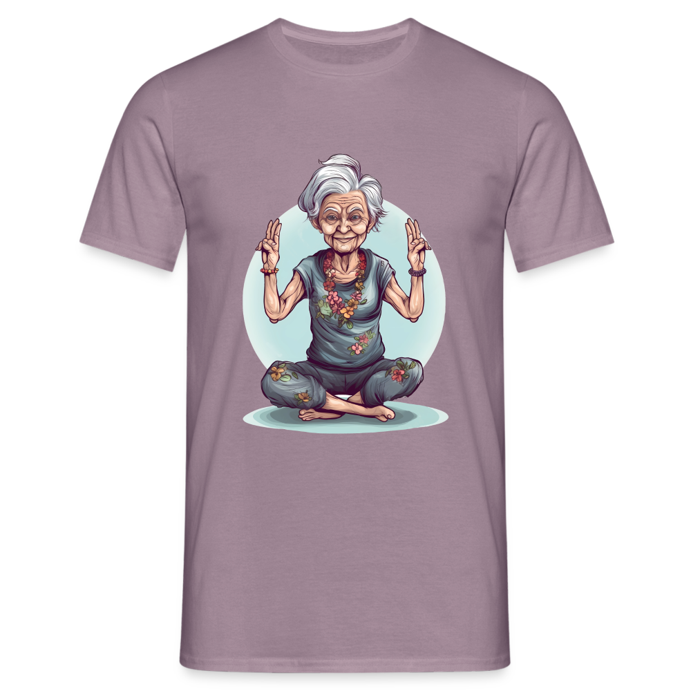 Coole Yoga Oma - Meditation im besten Alter  - Männer T-Shirt - Lilagrau 