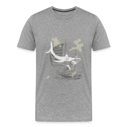 Vintage Steampunk Hai Motiv - Männer Premium T-Shirts - by Artful Alchemist