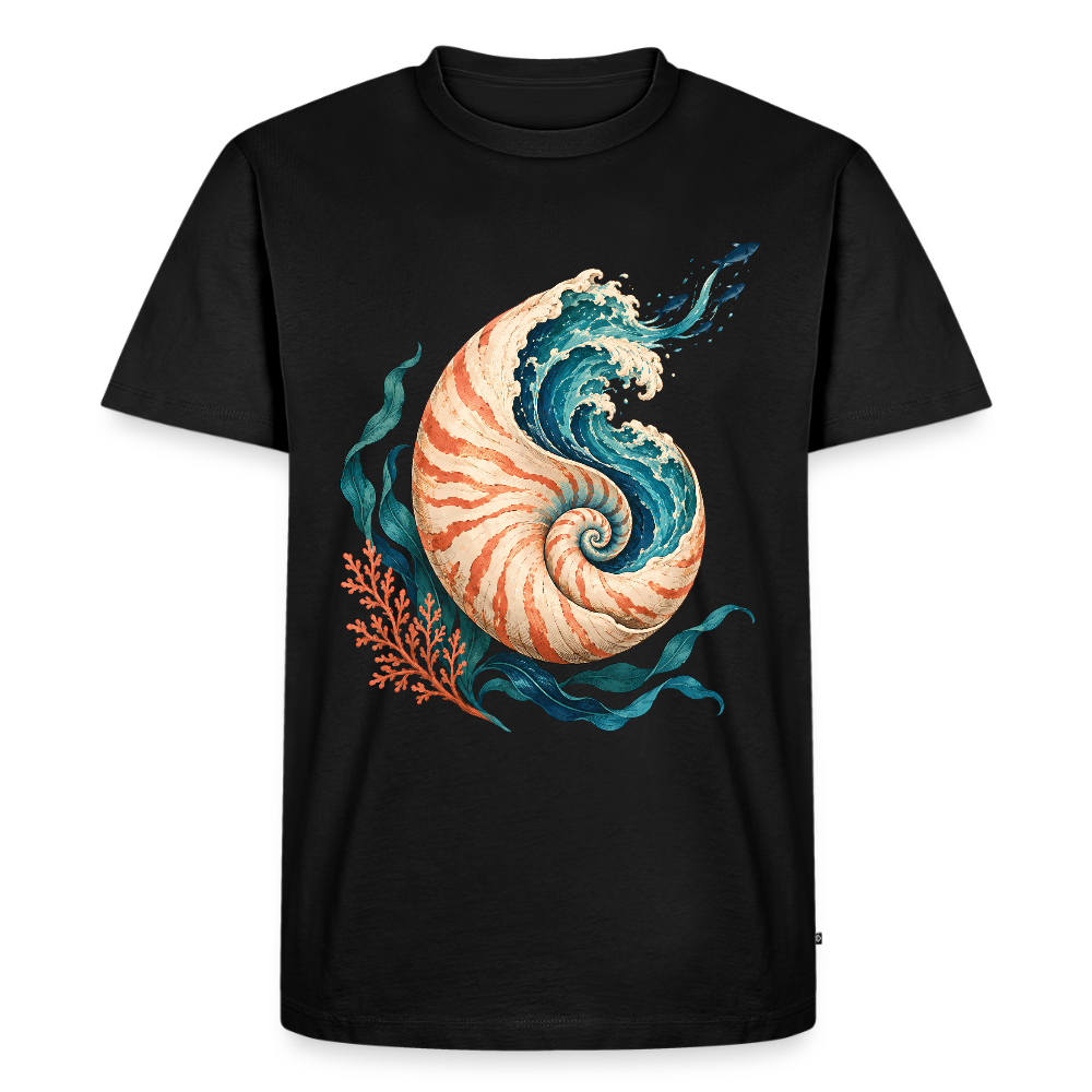 Nautilus Wave – Männer Premium T-Shirt - Schwarz