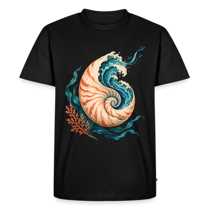 Nautilus Wave – Männer Premium T-Shirt - Schwarz