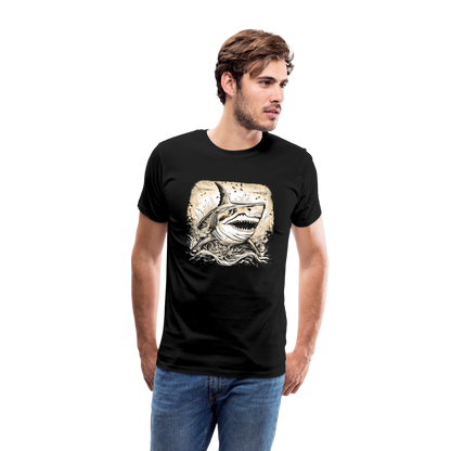 Cooler Retro Hai - Männer Premium T-Shirts - by Artful Alchemist