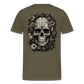 Boho Totenkopf mit Tattoos und Blumen - Männer Premium T-Shirt - Khaki