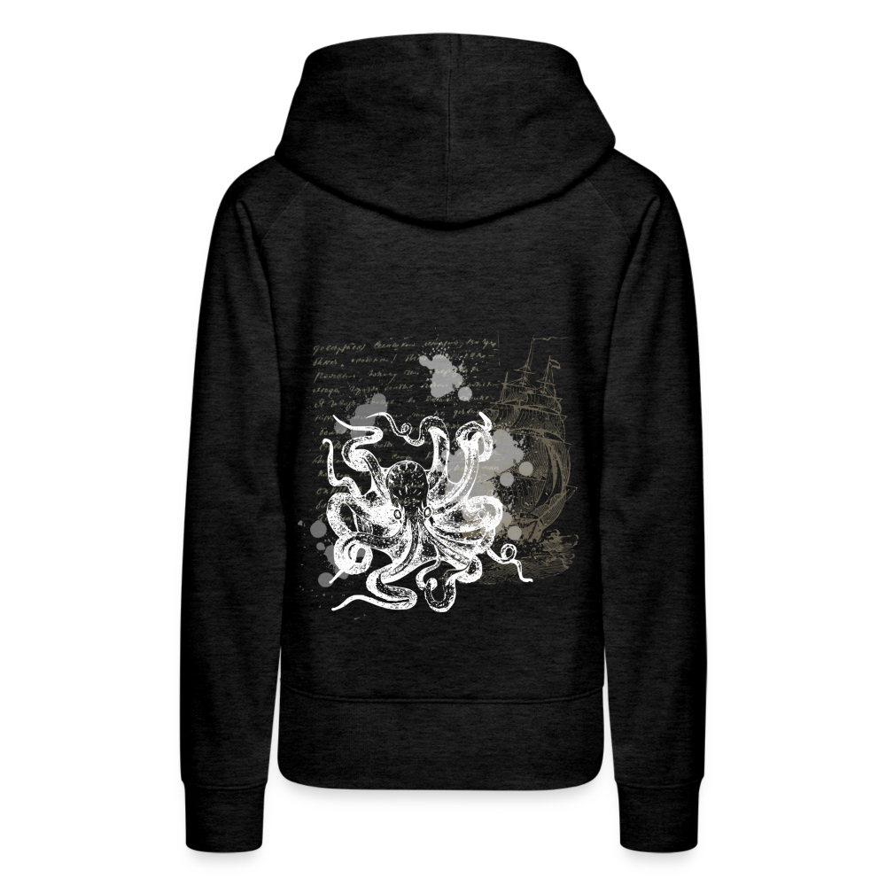 Vintage Steampunk Oktopus Motiv - Frauen Premium Hoodie - Anthrazit