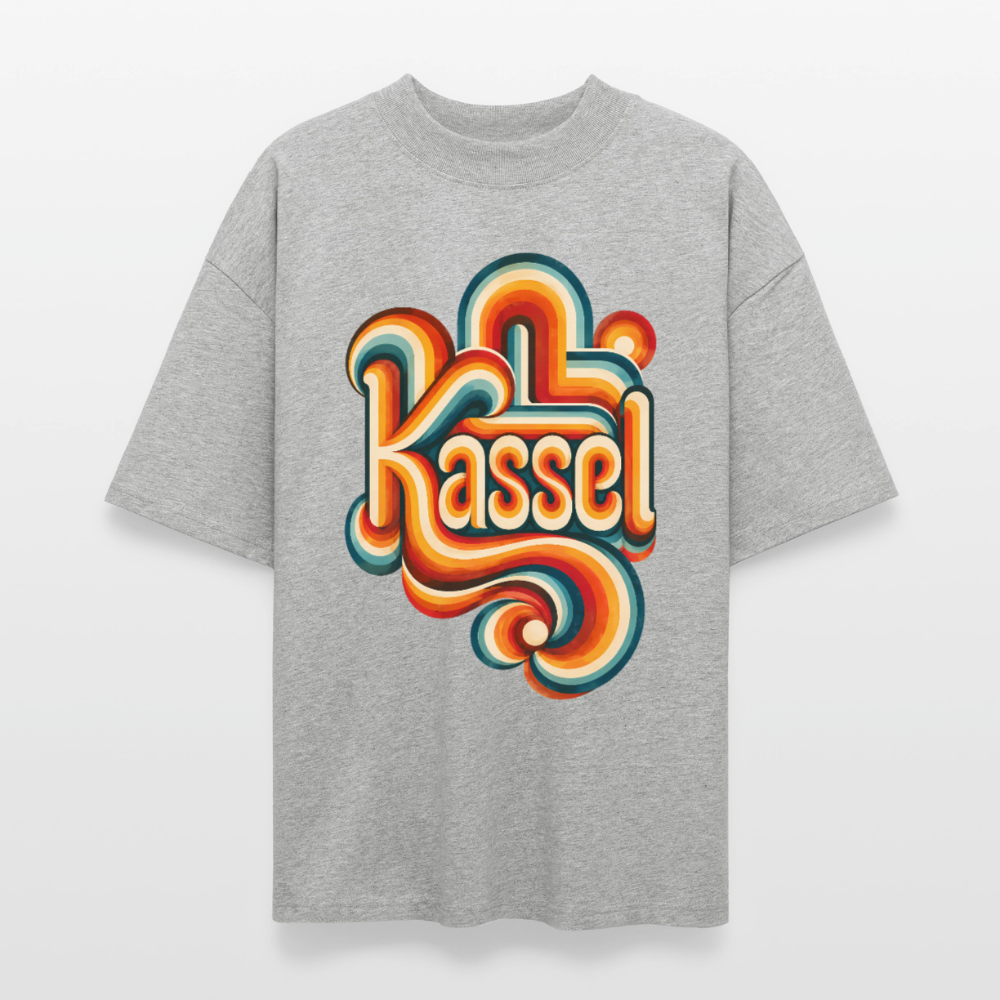 Kassel Retro – Oversized Unisex Bio T-Shirt - Grau meliert