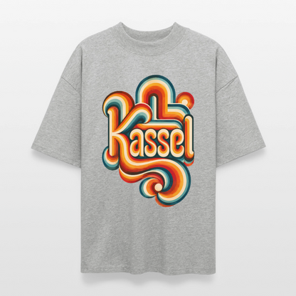 Kassel Retro – Oversized Unisex Bio T-Shirt - Grau meliert