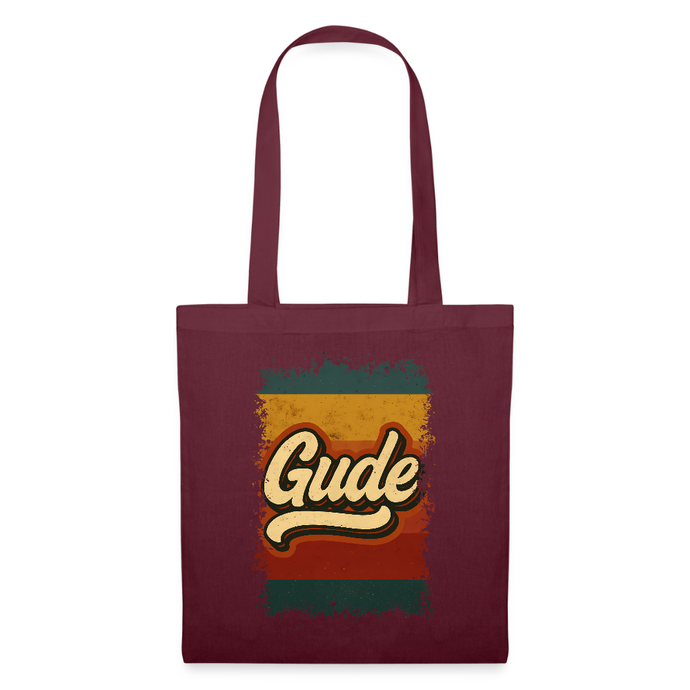 „Gude“ – Retro Look aus Hessen - Stoffbeutel - Burgunderrot