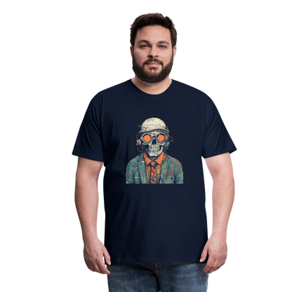 Cooles Skelett Portrait mit Sonnenbrille, Mütze - Männer Premium T-Shirt - by Artful Alchemist