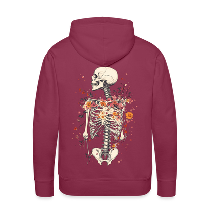 Skelett mit zarten Blumen im Boho Look - Männer Premium Hoodie - by Artful Alchemist
