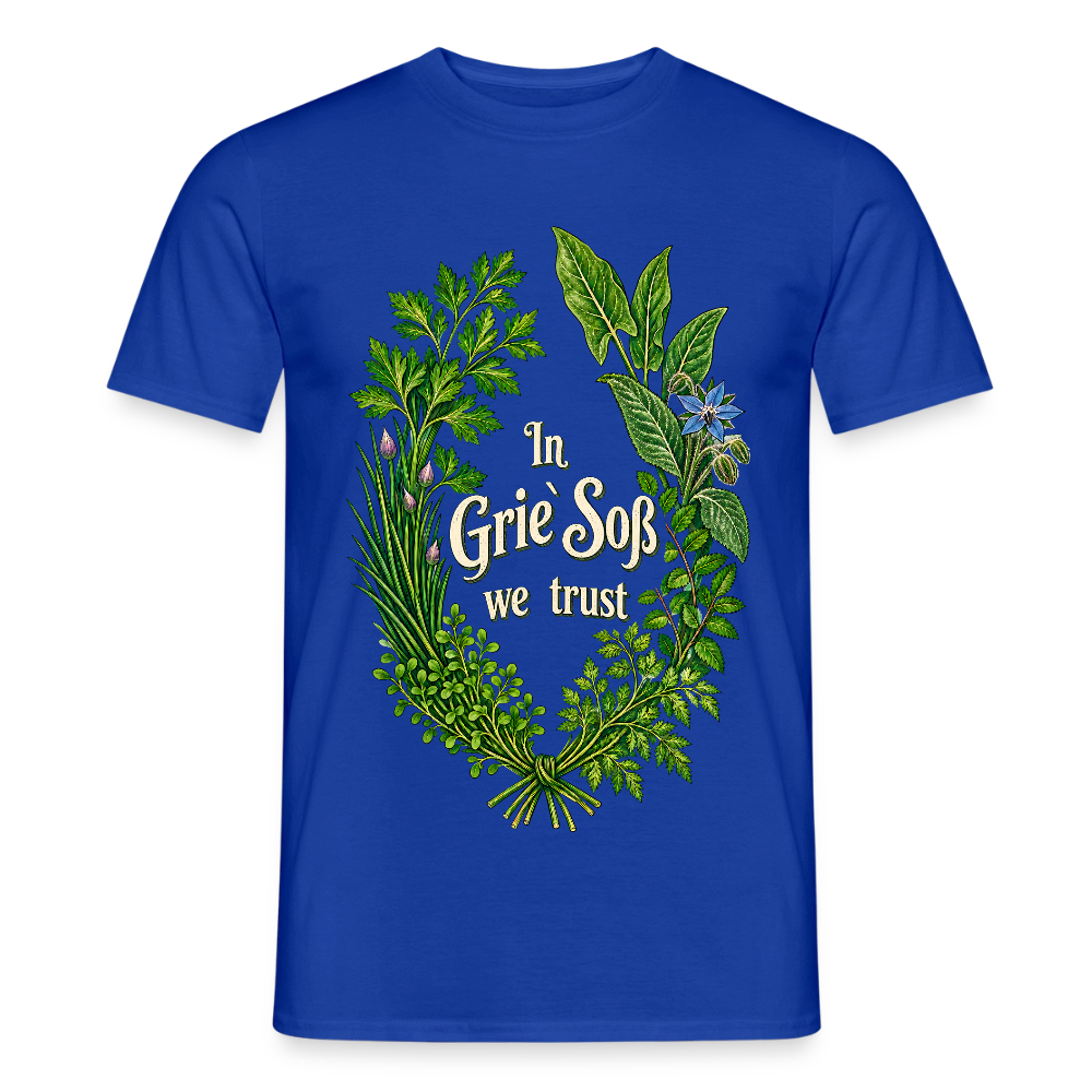 In Grie` Soß we trust - Männer T-Shirt - Dunkelblau