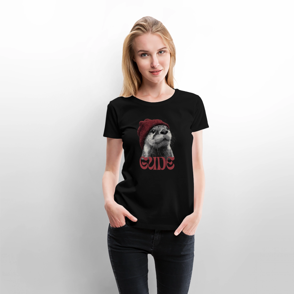 Gude Otter - Frauen Premium Bio T-Shirt - Schwarz