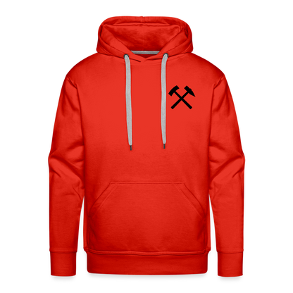 Berbau, Schlägel und Eisen, Bergkristall auf dem Rücken - Männer Premium Hoodie - by Artful Alchemist