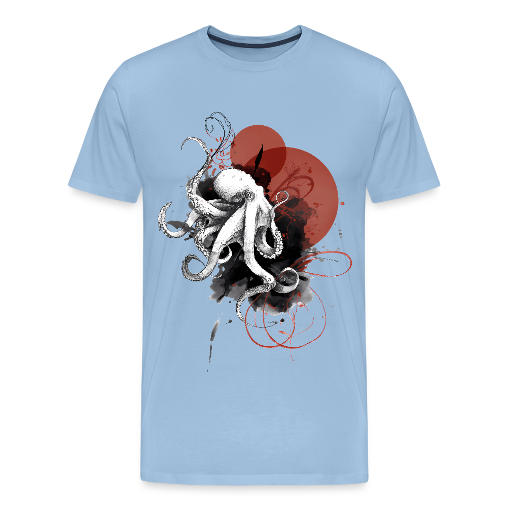 Oktopus Design – Tiefsee trifft Kunst - Männer Premium Bio T-Shirt - Sky