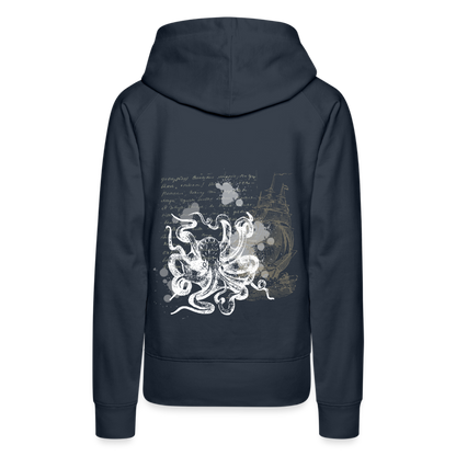 Vintage Steampunk Oktopus Motiv - Frauen Premium Hoodie - Navy