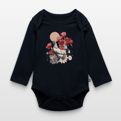 Vintage Boho Blossom Chicken - Baby Bio-Langarm-Body - by Artful Alchemist