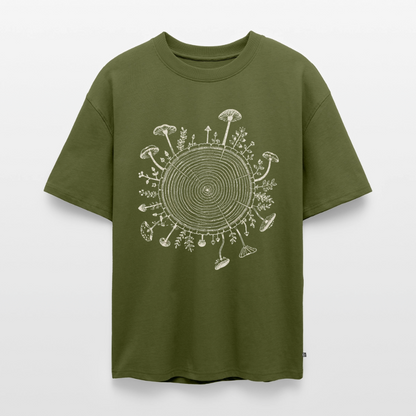 Baumringe & Pilze - Unisex Premium Oversized Bio T-Shirt - by Artful Alchemist