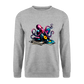 DJ Oktopus – Wenn Tiefsee auf Vinyl trifft - Unisex Pullover - Weißgrau meliert