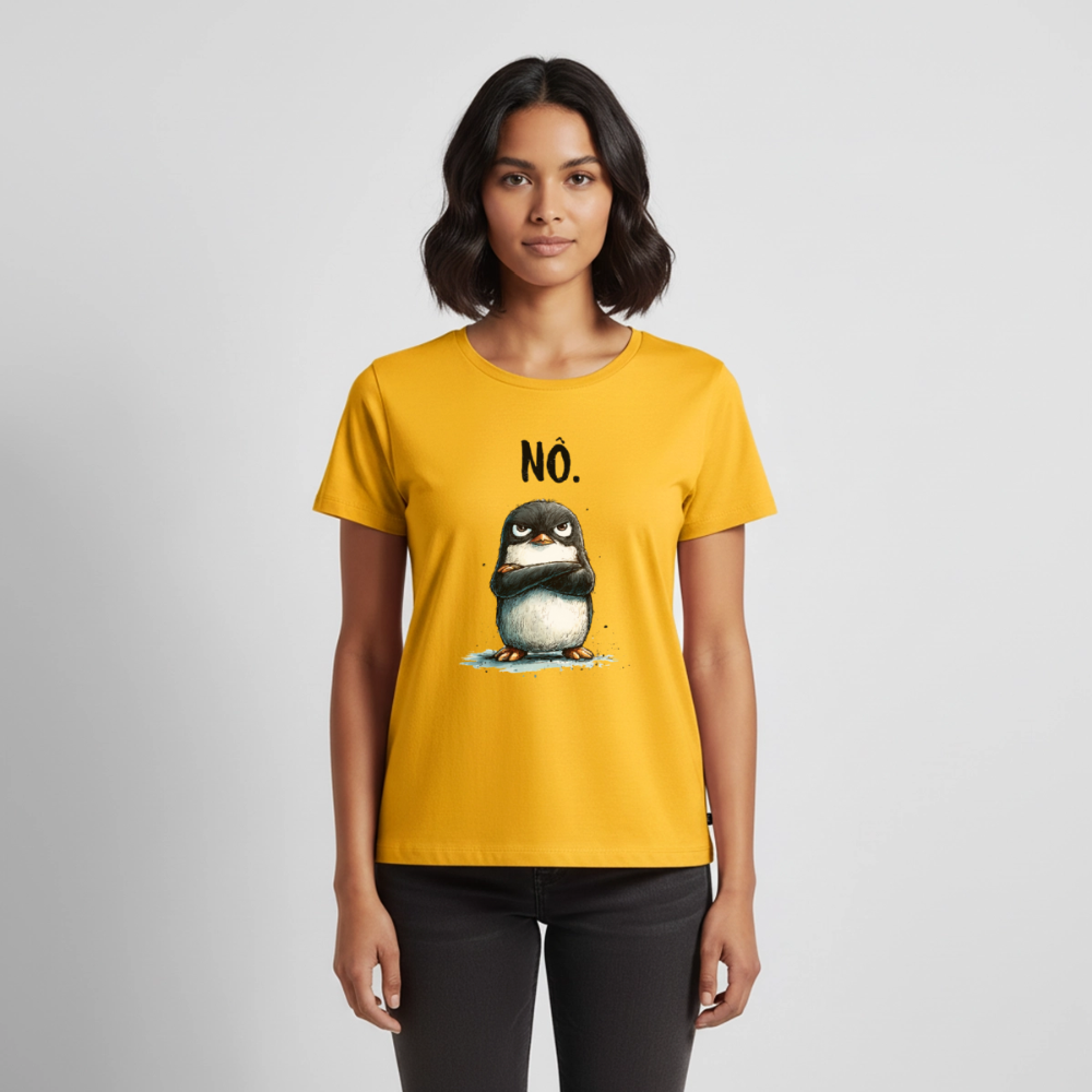 Grumpy Penguin – „NÖ.“ - Frauen Premium T-Shirt - by Artful Alchemist