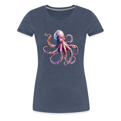 Cooles Wasserfarben Aquarell Oktopus Design - Frauen Premium T-Shirts - by Artful Alchemist