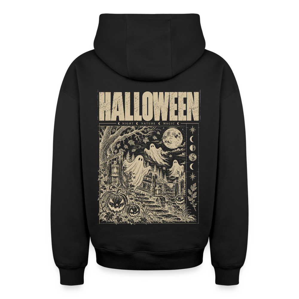 Halloween Night – Oversized Unisex Zip-Hoodie - Schwarz