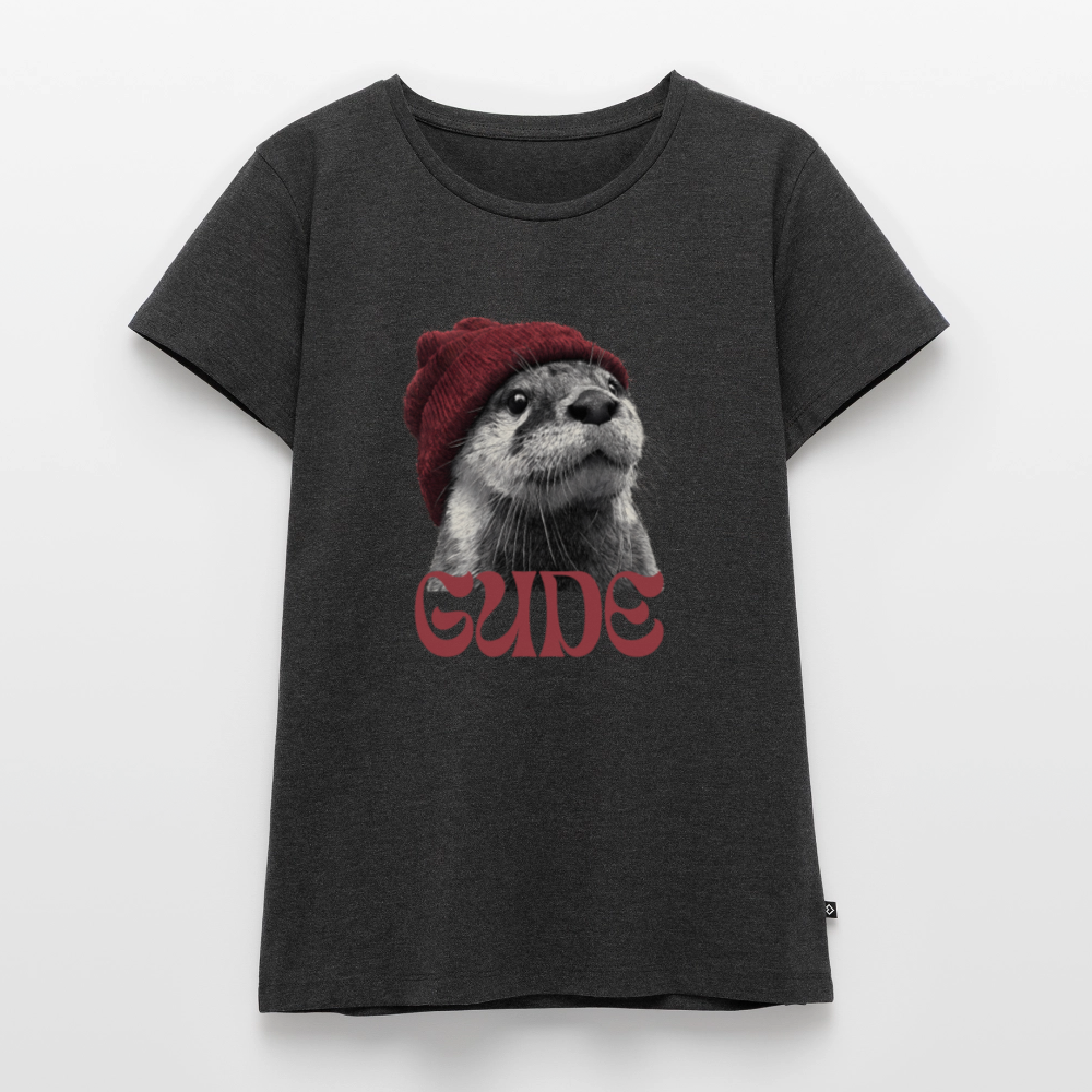 Gude Otter - Frauen Premium Bio T-Shirt - Anthrazit meliert