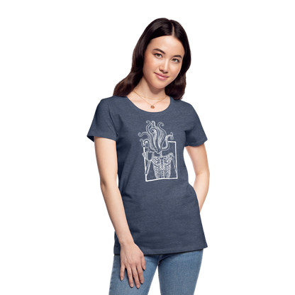 Kaffee trinkendes Skelett mit Tentakel Kopf - Frauen Premium T-Shirt - by Artful Alchemist