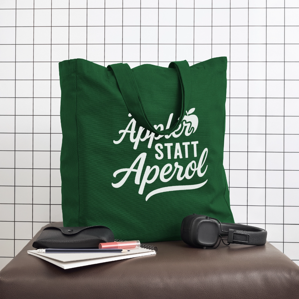 Äppler statt Aperol - Midweight recycelter Stoffbeutel von Stanley/Stella - Flaschengrün