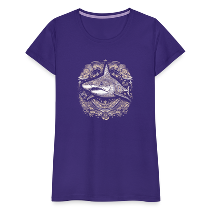 Cooler Hai mit Boho/Tribal Mustern - Frauen Premium T-Shirts - by Artful Alchemist