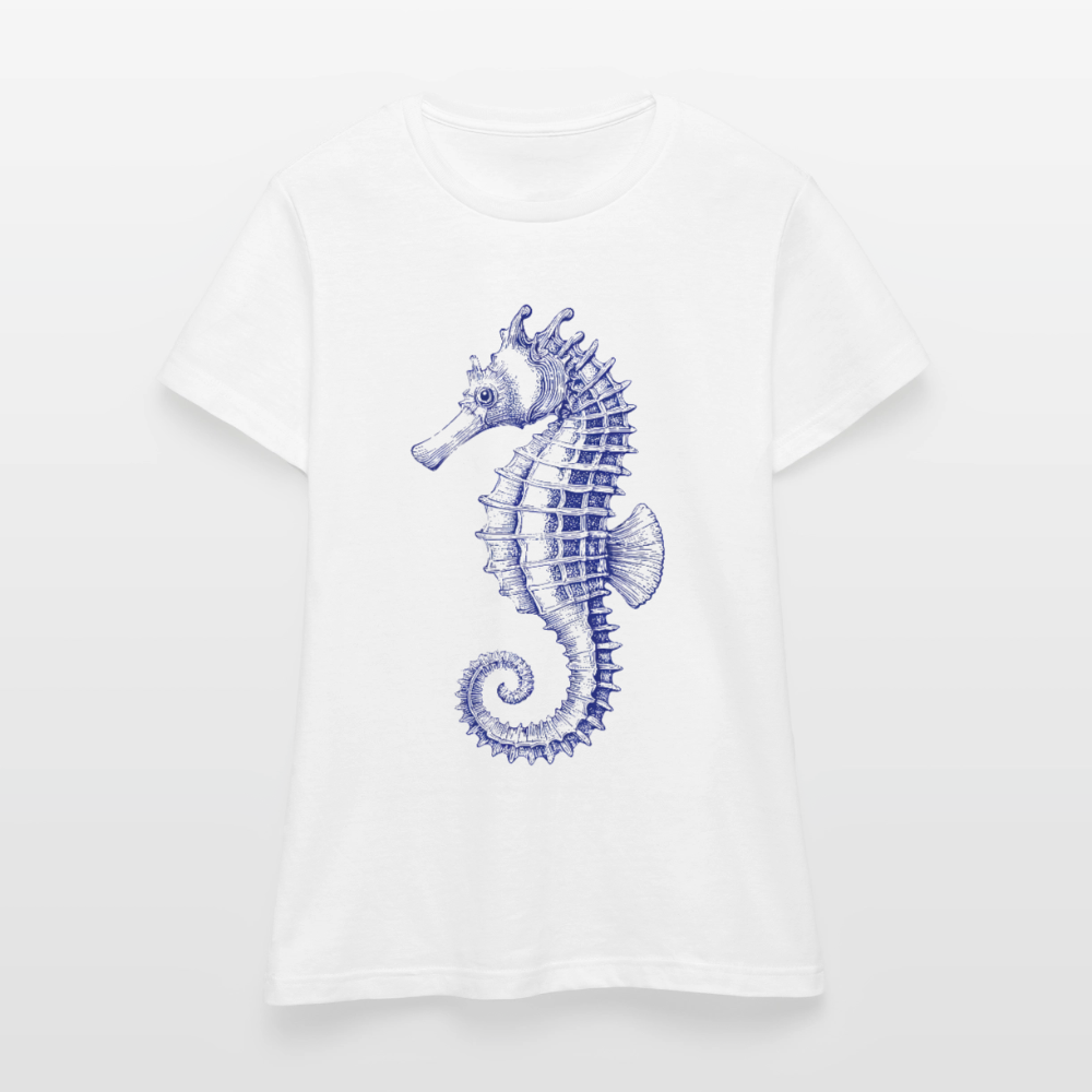 Indigo Seepferdchen -Frauen T-Shirt - by Artful Alchemist
