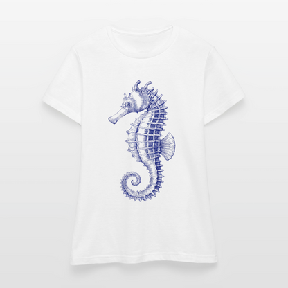 Indigo Seepferdchen -Frauen T-Shirt - by Artful Alchemist