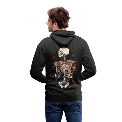 Skelett mit zarten Blumen im Boho Look - Männer Premium Hoodie - by Artful Alchemist