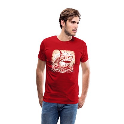 Cooler Retro Hai - Männer Premium T-Shirts - by Artful Alchemist