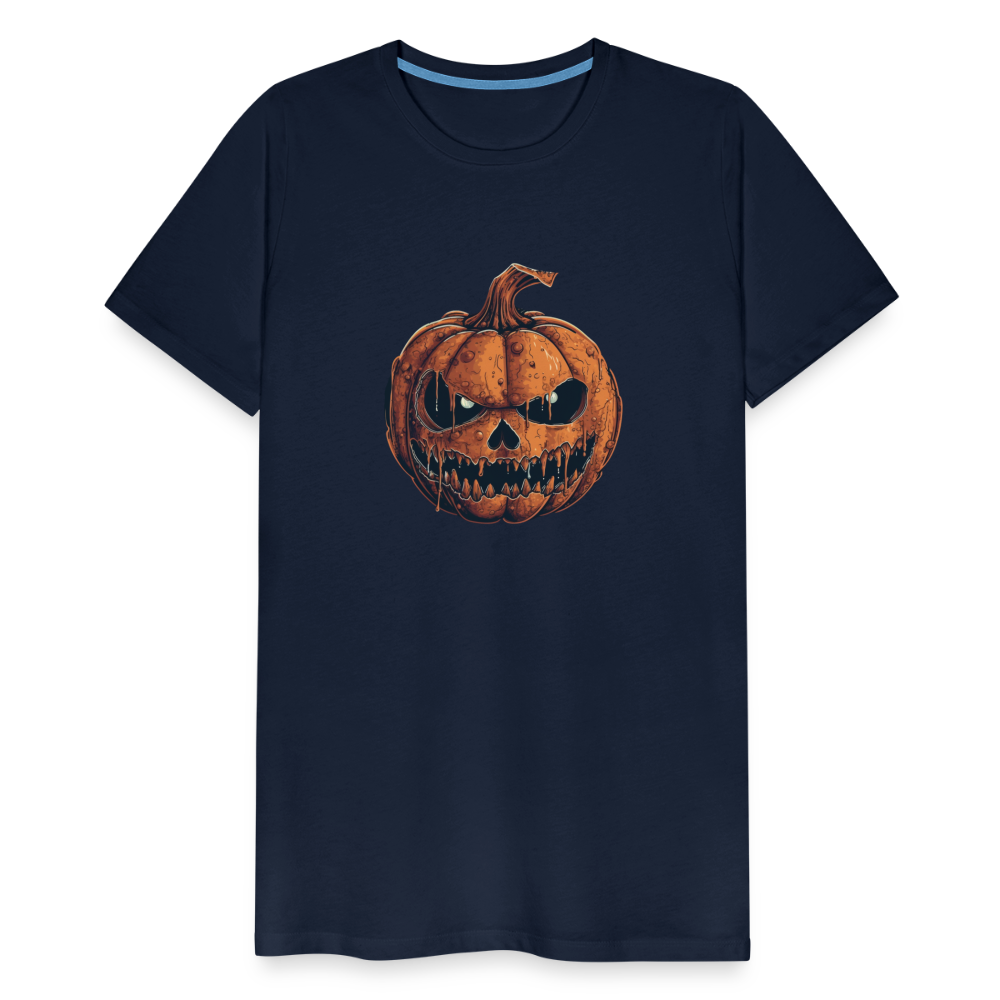 Gruseliger Horror Kürbis -Happy Halloween - Männer Premium T-Shirt - Navy